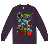 Plum merry christmas velociraptor Long Sleeve Tee - LillyAllenDesigns