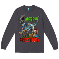 Smoke merry christmas velociraptor Long Sleeve Tee - LillyAllenDesigns