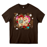 Chocolate Brown playing cards and pearls Heavy Core Tee - AdoDesignShop