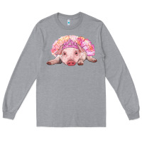 Heather Grey balerina baby pig with tutu Long Sleeve Tee - RanaPortraitStore