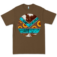 Cacao turquoise cowhide leopard sunflowers round Premium Tee - Artiststas