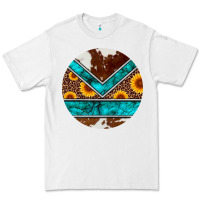 White turquoise cowhide leopard sunflowers round Premium Tee - Artiststas