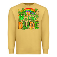 Antique Gold St. Patrick's Lucky little dude Premium Sweatshirt - OliviaCreatesArt