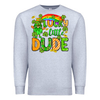 Heather Grey St. Patrick's Lucky little dude Premium Sweatshirt - OliviaCreatesArt