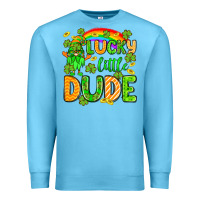 Ocean Blue St. Patrick's Lucky little dude Premium Sweatshirt - OliviaCreatesArt