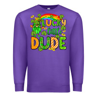 Purple St. Patrick's Lucky little dude Premium Sweatshirt - OliviaCreatesArt