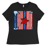 Black 4th of july stars and stripes seamless pattern Ladies Tee - BundleAndBundleShop