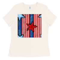 Bone 4th of july stars and stripes seamless pattern Ladies Tee - BundleAndBundleShop