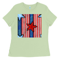 Matcha 4th of july stars and stripes seamless pattern Ladies Tee - BundleAndBundleShop