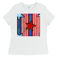 4th Of July Stars And Stripes Seamless Pattern Ladies Tee | Teevron