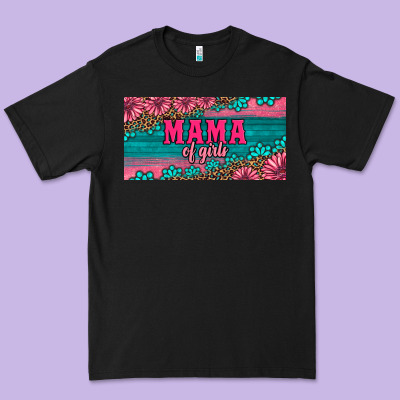 Pink Roses Mama Of Girls License Plate Premium Tee Designed By Artiststas