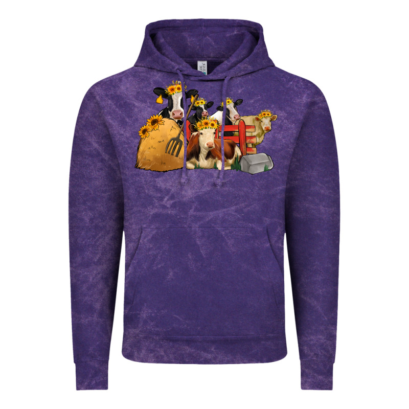 Cows With Sunflower Headbands Vintage Hoodie by Jasminsmagicworld | Teevron