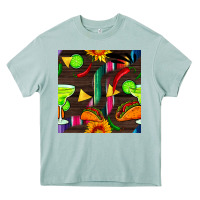Arona margarita and taco seamless pattern Heavy Core Tee - BundleAndBundleShop
