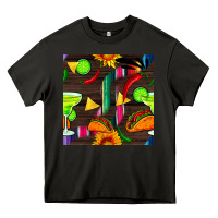 Asphalt margarita and taco seamless pattern Heavy Core Tee - BundleAndBundleShop