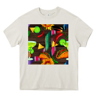 Cream margarita and taco seamless pattern Heavy Core Tee - BundleAndBundleShop
