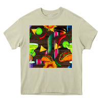 Mossy margarita and taco seamless pattern Heavy Core Tee - BundleAndBundleShop