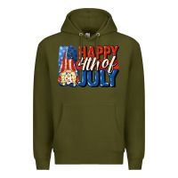 Army Green Happy 4th of july gnome Premium Hoodie - CowGirlArtShop