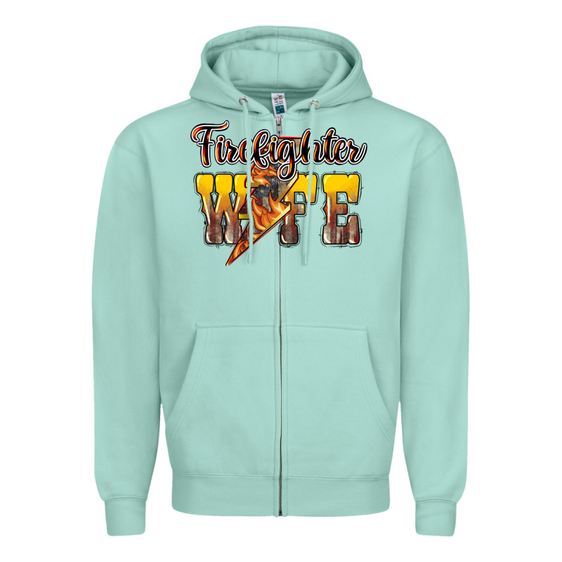 Firefighter Wife Lightning Bolt Zipper Hoodie by HowdyJamesFarm | Teevron
