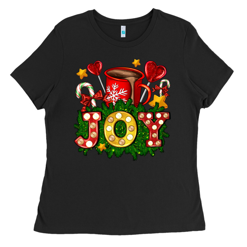 Christmas Joy Coffee And Candies Ladies Tee by AdoDesignShop | Teevron