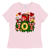 Bubblegum Pink christmas joy coffee and candies Ladies Tee - AdoDesignShop