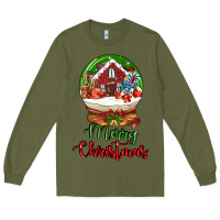 Army Green Merry Christmas Long Sleeve Tee - LillyAllenDesigns
