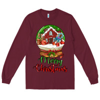 Burgundy Merry Christmas Long Sleeve Tee - LillyAllenDesigns