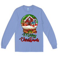 Colony Blue Merry Christmas Long Sleeve Tee - LillyAllenDesigns