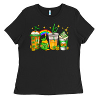 Black st patricks day coffee Ladies Tee - Jasminsmagicworld