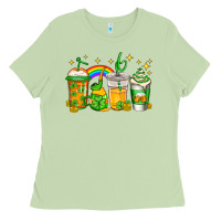 Matcha st patricks day coffee Ladies Tee - Jasminsmagicworld