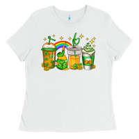 White st patricks day coffee Ladies Tee - Jasminsmagicworld