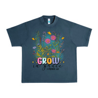 Midnight Navy grow in grace Urban Heavy Tee - MaliasSmallBusiness