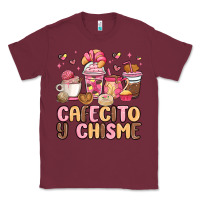 Burgundy cafecito y chisme Classic Tee - MaliasSmallBusiness