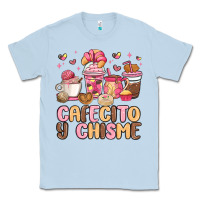 Dusty Blue cafecito y chisme Classic Tee - MaliasSmallBusiness