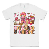 White cafecito y chisme Classic Tee - MaliasSmallBusiness