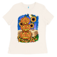 Bone pumpkin sunflower Ladies Tee - JahusDesignShop