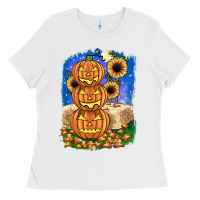 White pumpkin sunflower Ladies Tee - JahusDesignShop