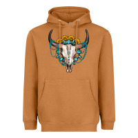 Meerkat sunflower gemstone bull skull Heavyweight Hoodie - OliviaCreatesArt