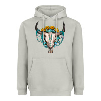 Moon Dust sunflower gemstone bull skull Heavyweight Hoodie - OliviaCreatesArt