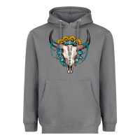 Storm sunflower gemstone bull skull Heavyweight Hoodie - OliviaCreatesArt