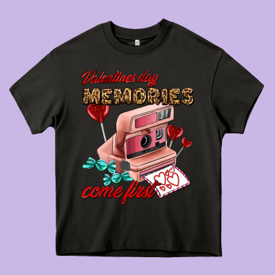 Valentines Day Memories Come First Heavy Core Tee Designed By Adodesignshop