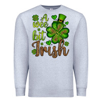 Heather Grey St. Patrick's A wee bit irish Premium Sweatshirt - OliviaCreatesArt