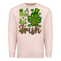 Pale Pink St. Patrick's A wee bit irish Premium Sweatshirt - OliviaCreatesArt