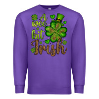 Purple St. Patrick's A wee bit irish Premium Sweatshirt - OliviaCreatesArt
