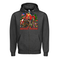 Charcoal Heather Army Christmas Home Sweet Home Zipper Hoodie - HowdyJamesFarm