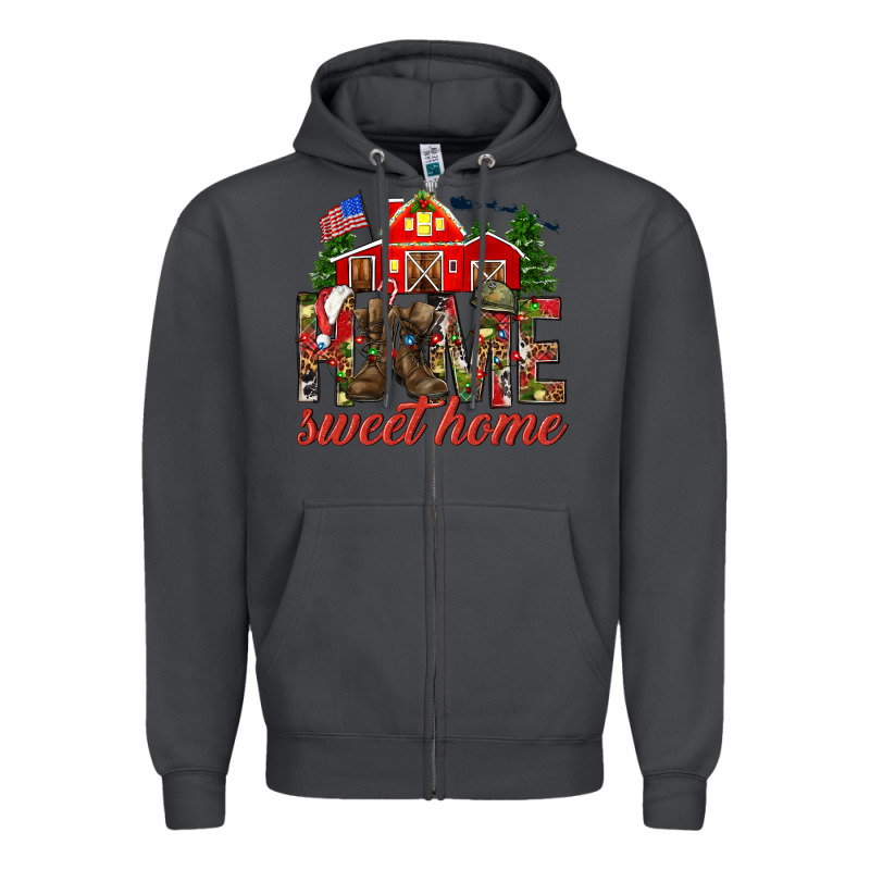 Army Christmas Home Sweet Home Zipper Hoodie by HowdyJamesFarm | Teevron