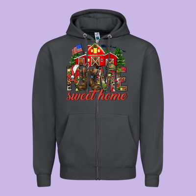 Army Christmas Home Sweet Home Zipper Hoodie Designed By Howdyjamesfarm