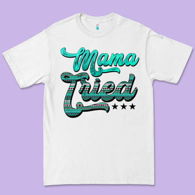 Mama Tried Aztec Turquoise Premium Tee Designed By Adodesignshop
