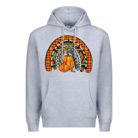 Heather Grey fall pumpkin rainbow Premium Hoodie - JahusDesignShop
