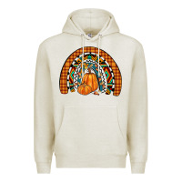 Oatmeal Heather fall pumpkin rainbow Premium Hoodie - JahusDesignShop