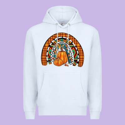 Fall Pumpkin Rainbow Premium Hoodie Designed By Jahusdesignshop